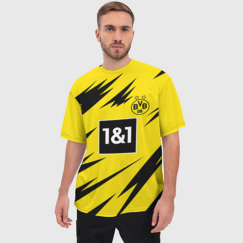 Мужская футболка оверсайз HAALAND Borussia Dortmund / 3D-принт – фото 3