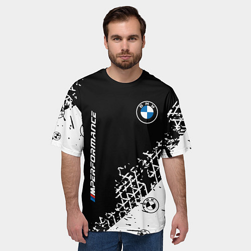 Мужская футболка оверсайз BMW БМВ / 3D-принт – фото 3