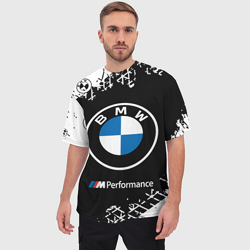 Мужская футболка оверсайз BMW БМВ / 3D-принт – фото 3