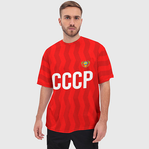 Мужская футболка оверсайз Форма сборной СССР / 3D-принт – фото 3