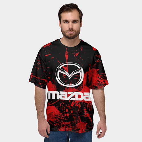 Мужская футболка оверсайз Мазда / 3D-принт – фото 3