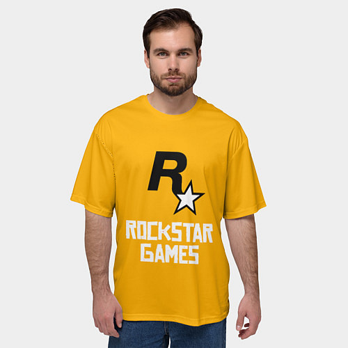 Мужская футболка оверсайз Рокстар / 3D-принт – фото 3