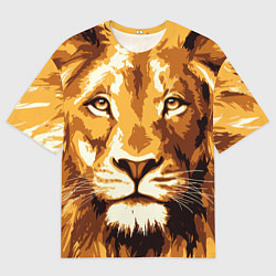 Футболка оверсайз мужская Взгляд льва, цвет: 3D-принт