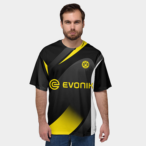 Мужская футболка оверсайз BORUSSIA DORTMUND / 3D-принт – фото 3