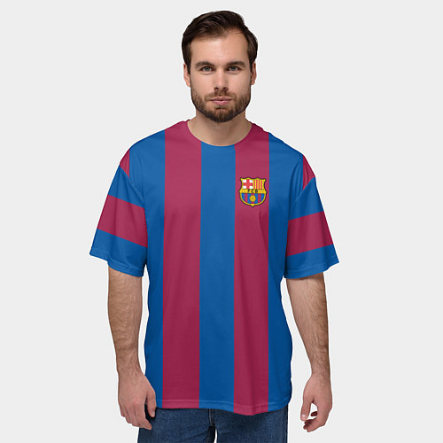 Мужская футболка оверсайз FC Barcelona 2021 / 3D-принт – фото 3