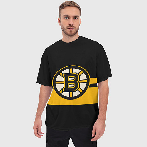 Мужская футболка оверсайз BOSTON BRUINS NHL / 3D-принт – фото 3