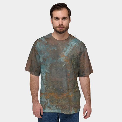 Мужская футболка оверсайз Rusty Metal / 3D-принт – фото 3