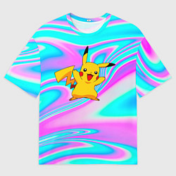 Мужская футболка оверсайз Пикачу
