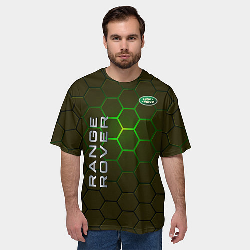 Мужская футболка оверсайз Land Rover / 3D-принт – фото 3