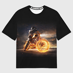 Футболка оверсайз мужская Fire racer, цвет: 3D-принт