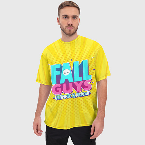 Мужская футболка оверсайз Fall Guys / 3D-принт – фото 3