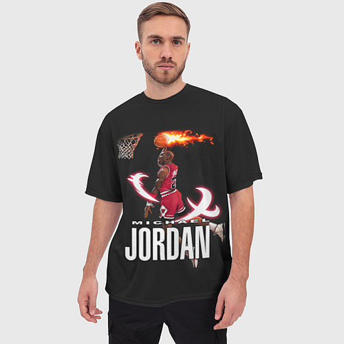 Мужская футболка оверсайз MICHAEL JORDAN / 3D-принт – фото 3