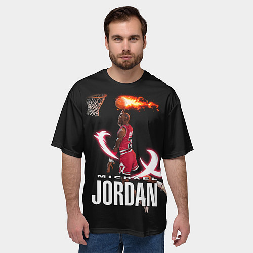 Мужская футболка оверсайз MICHAEL JORDAN / 3D-принт – фото 3