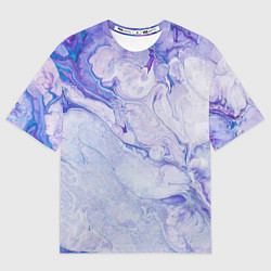 Футболка оверсайз мужская Разводы сиреневой краской, цвет: 3D-принт