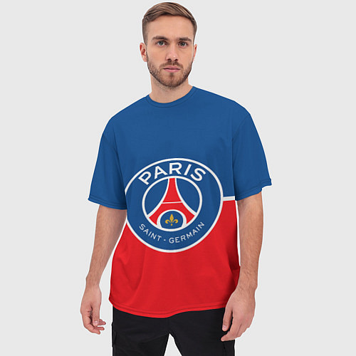 Мужская футболка оверсайз FC PSG / 3D-принт – фото 3