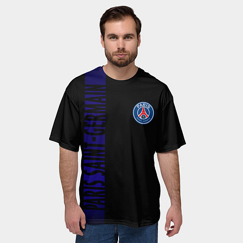 Мужская футболка оверсайз PSG / 3D-принт – фото 3