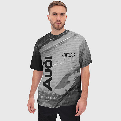 Мужская футболка оверсайз AUDI АУДИ / 3D-принт – фото 3