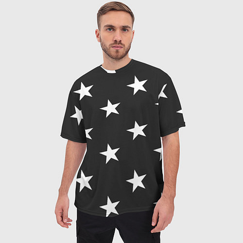 Мужская футболка оверсайз Звёзды / 3D-принт – фото 3