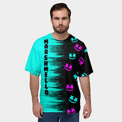 Футболка оверсайз мужская Marshmello, цвет: 3D-принт — фото 2