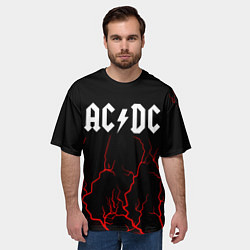Футболка оверсайз мужская AC DС, цвет: 3D-принт — фото 2