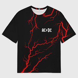Футболка оверсайз мужская AC DС, цвет: 3D-принт