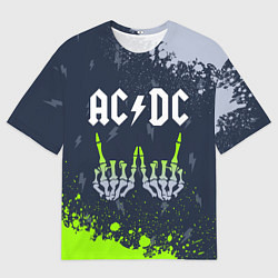 Футболка оверсайз мужская AC DС, цвет: 3D-принт