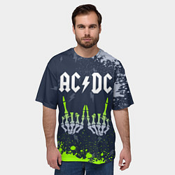 Футболка оверсайз мужская AC DС, цвет: 3D-принт — фото 2