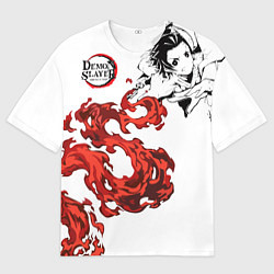 Футболка оверсайз мужская Клинок, рассекающий демонов, цвет: 3D-принт