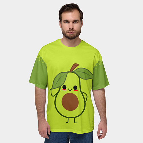 Мужская футболка оверсайз Авокадо / 3D-принт – фото 3