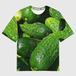 Мужская футболка оверсайз Огурцы