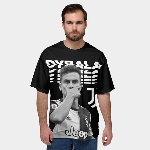 Мужская футболка оверсайз Paulo Dybala / 3D-принт – фото 3
