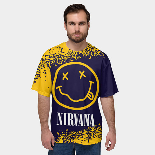 Мужская футболка оверсайз NIRVANA НИРВАНА / 3D-принт – фото 3