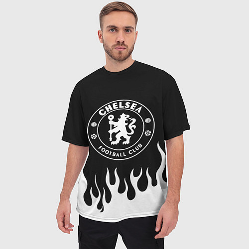 Мужская футболка оверсайз Chelsea BW / 3D-принт – фото 3
