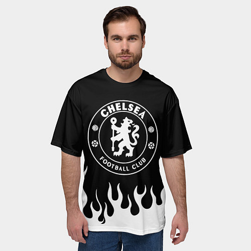 Мужская футболка оверсайз Chelsea BW / 3D-принт – фото 3