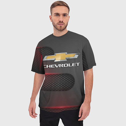 Мужская футболка оверсайз CHEVROLET / 3D-принт – фото 3