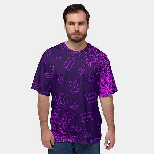 Мужская футболка оверсайз BTS БТС / 3D-принт – фото 3