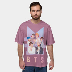 Футболка оверсайз мужская BTS, цвет: 3D-принт — фото 2