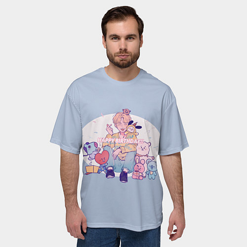 Мужская футболка оверсайз BTS Happy Birthday / 3D-принт – фото 3
