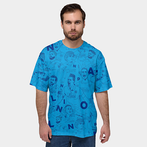 Мужская футболка оверсайз Наполи Блю / 3D-принт – фото 3