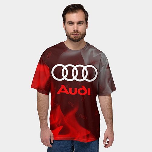 Мужская футболка оверсайз AUDI АУДИ / 3D-принт – фото 3