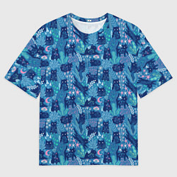 Футболка оверсайз мужская Коты, цвет: 3D-принт