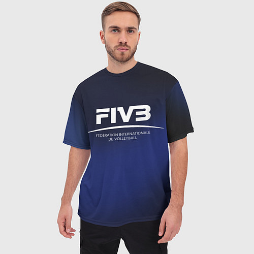 Мужская футболка оверсайз FIVB Volleyball / 3D-принт – фото 3