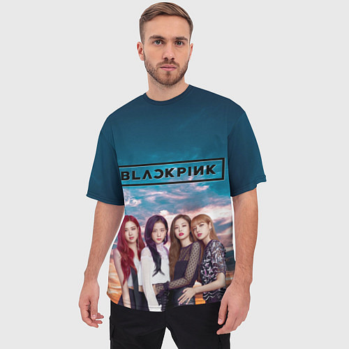 Мужская футболка оверсайз BlackPink / 3D-принт – фото 3