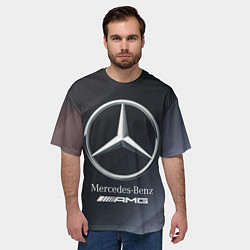 Футболка оверсайз мужская MERCEDES МЕРСЕДЕС, цвет: 3D-принт — фото 2