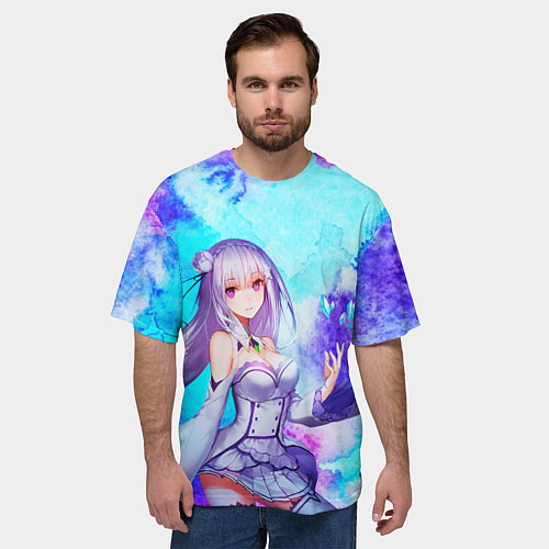 Мужская футболка оверсайз Re:Zero / 3D-принт – фото 3