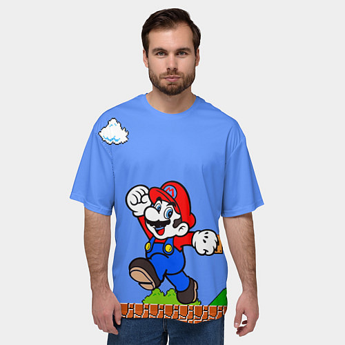 Мужская футболка оверсайз Mario / 3D-принт – фото 3