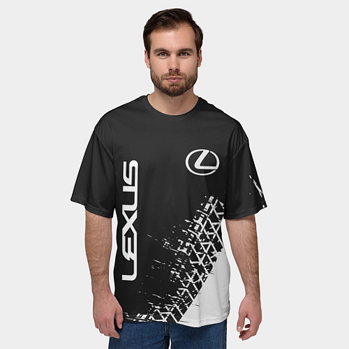 Мужская футболка оверсайз LEXUS ЛЕКСУС / 3D-принт – фото 3