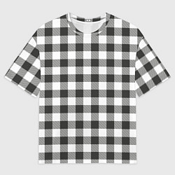 Мужская футболка оверсайз Черно-белая клетка
