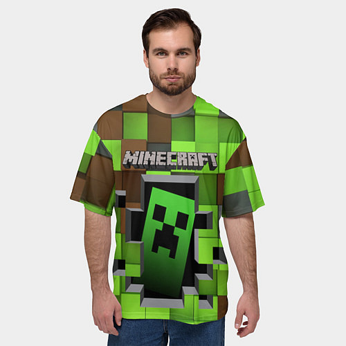 Мужская футболка оверсайз Minecraft / 3D-принт – фото 3
