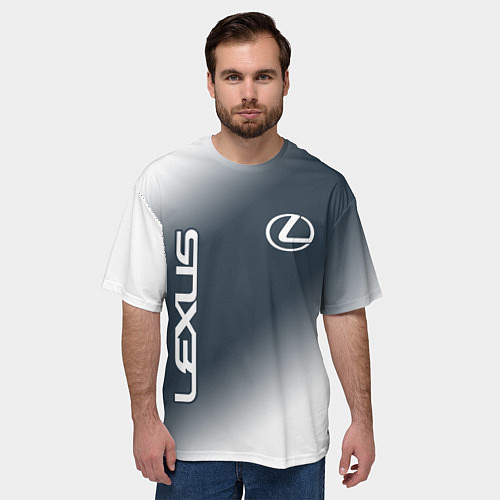 Мужская футболка оверсайз LEXUS ЛЕКСУС / 3D-принт – фото 3